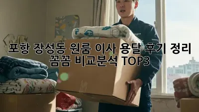 포항 장성동 원룸 이사 용달 후기 정리: 꼼꼼 비교분석 TOP3